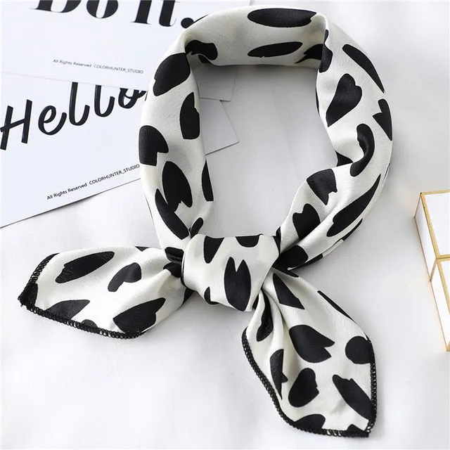 Women Small Satin Scarf Foulard Handkerchief Bandana Neck Hair Tie Scarves Shawls