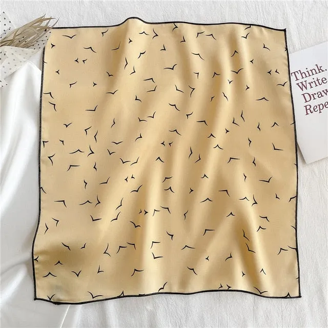 Women Small Satin Scarf Foulard Handkerchief Bandana Neck Hair Tie Scarves Shawls