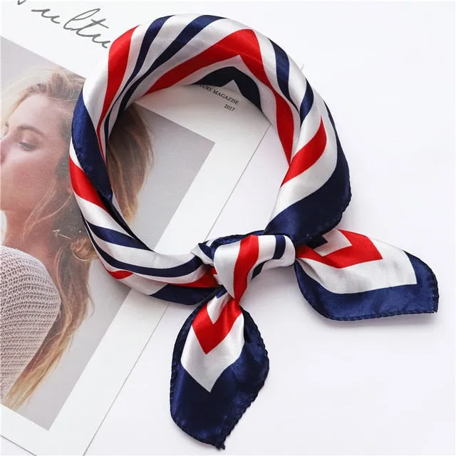 Women Small Satin Scarf Foulard Handkerchief Bandana Neck Hair Tie Scarves Shawls
