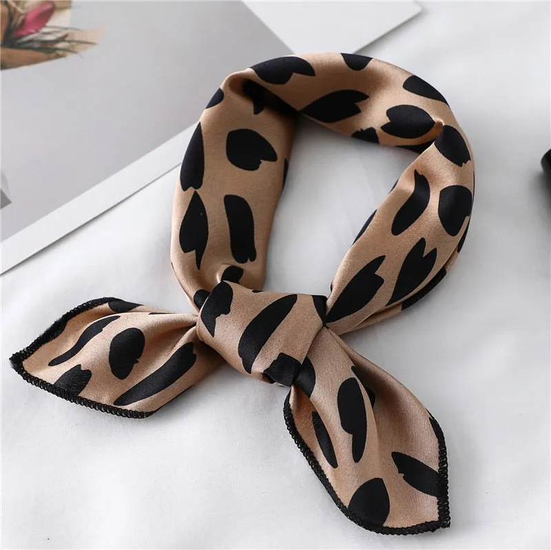 Women Small Satin Scarf Foulard Handkerchief Bandana Neck Hair Tie Scarves Shawls