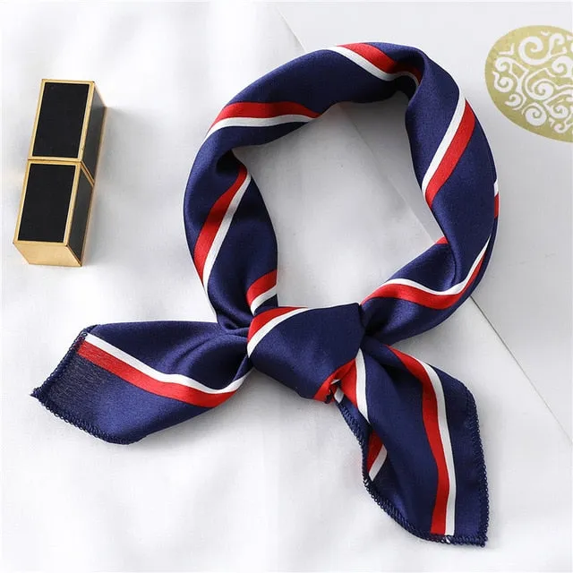 Women Small Satin Scarf Foulard Handkerchief Bandana Neck Hair Tie Scarves Shawls