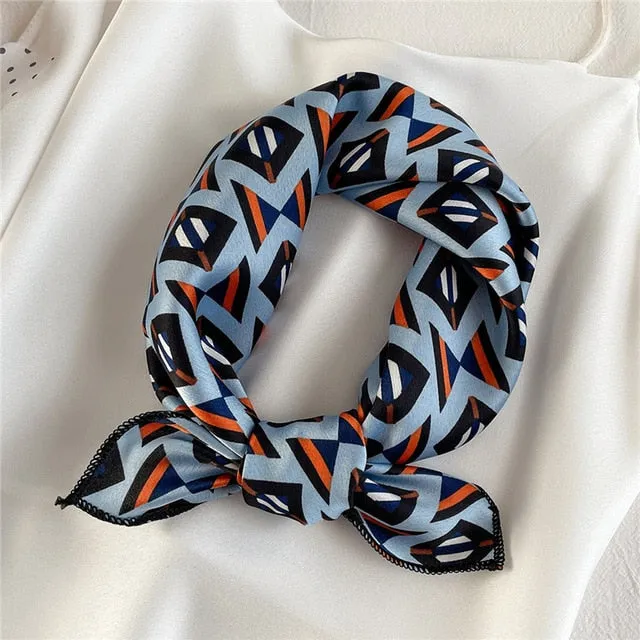 Women Small Satin Scarf Foulard Handkerchief Bandana Neck Hair Tie Scarves Shawls