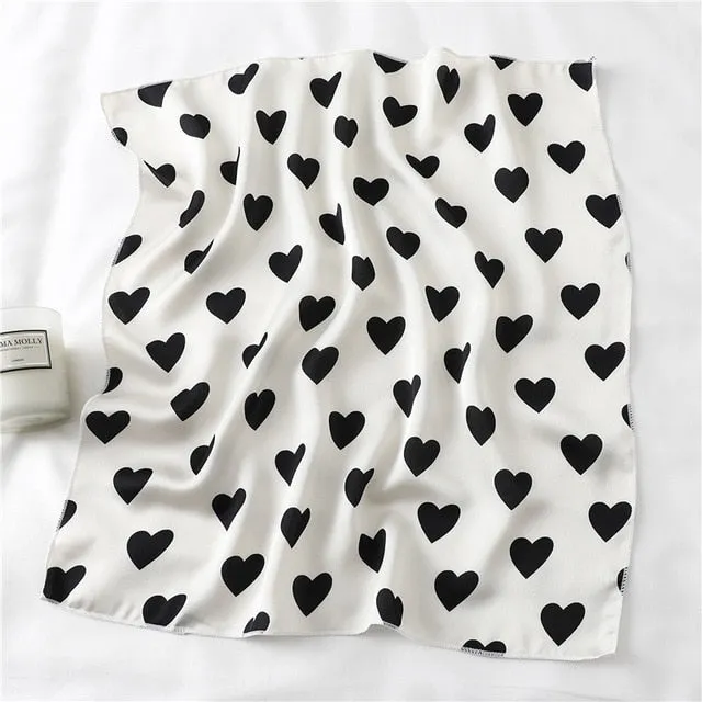 Women Small Satin Scarf Foulard Handkerchief Bandana Neck Hair Tie Scarves Shawls
