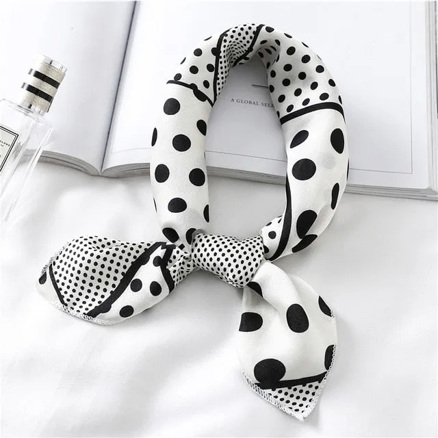 Women Small Satin Scarf Foulard Handkerchief Bandana Neck Hair Tie Scarves Shawls