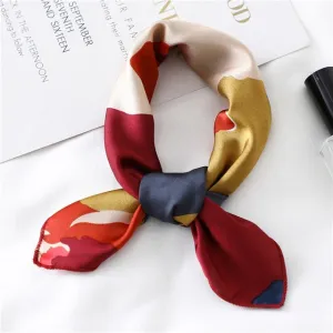Women Small Satin Scarf Foulard Handkerchief Bandana Neck Hair Tie Scarves Shawls