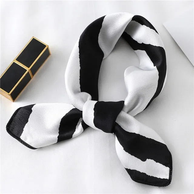 Women Small Satin Scarf Foulard Handkerchief Bandana Neck Hair Tie Scarves Shawls
