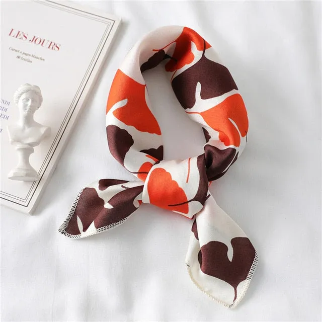 Women Small Satin Scarf Foulard Handkerchief Bandana Neck Hair Tie Scarves Shawls