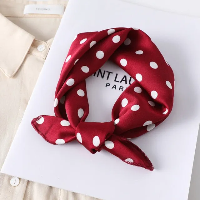 Women Small Satin Scarf Foulard Handkerchief Bandana Neck Hair Tie Scarves Shawls