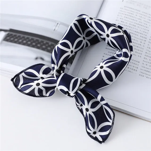 Women Small Satin Scarf Foulard Handkerchief Bandana Neck Hair Tie Scarves Shawls