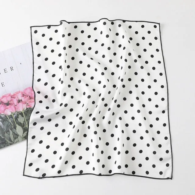 Women Small Satin Scarf Foulard Handkerchief Bandana Neck Hair Tie Scarves Shawls
