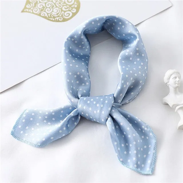 Women Small Satin Scarf Foulard Handkerchief Bandana Neck Hair Tie Scarves Shawls