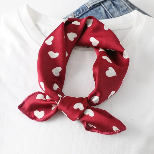 Women Small Satin Scarf Foulard Handkerchief Bandana Neck Hair Tie Scarves Shawls