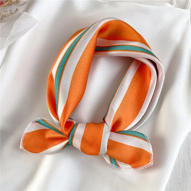 Women Small Satin Scarf Foulard Handkerchief Bandana Neck Hair Tie Scarves Shawls