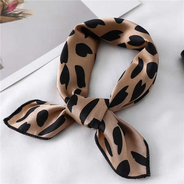 Women Small Satin Scarf Foulard Handkerchief Bandana Neck Hair Tie Scarves Shawls