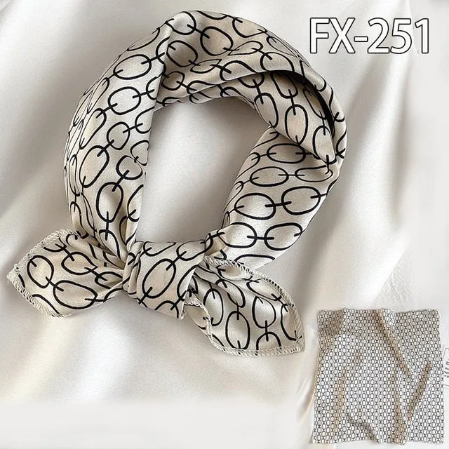 Women Small Satin Scarf Foulard Handkerchief Bandana Neck Hair Tie Scarves Shawls