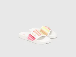 Women Striped Slip-On Sliders