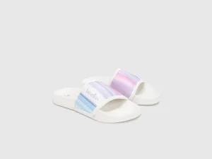 Women Striped Slip-On Sliders