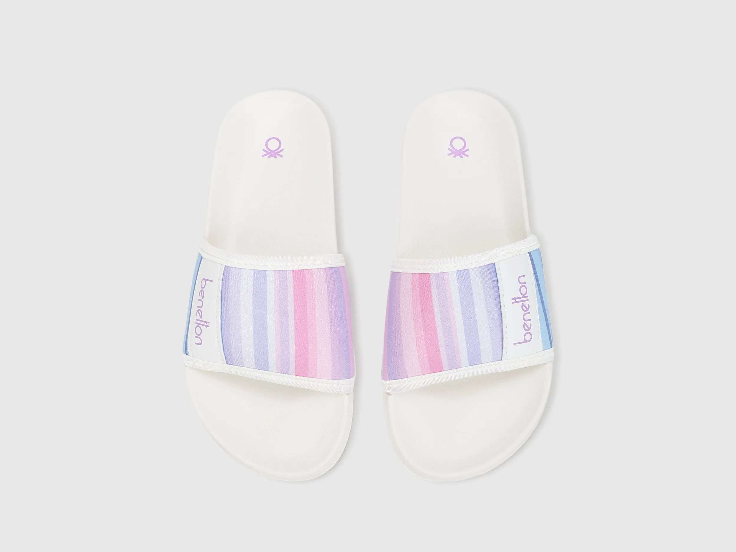 Women Striped Slip-On Sliders