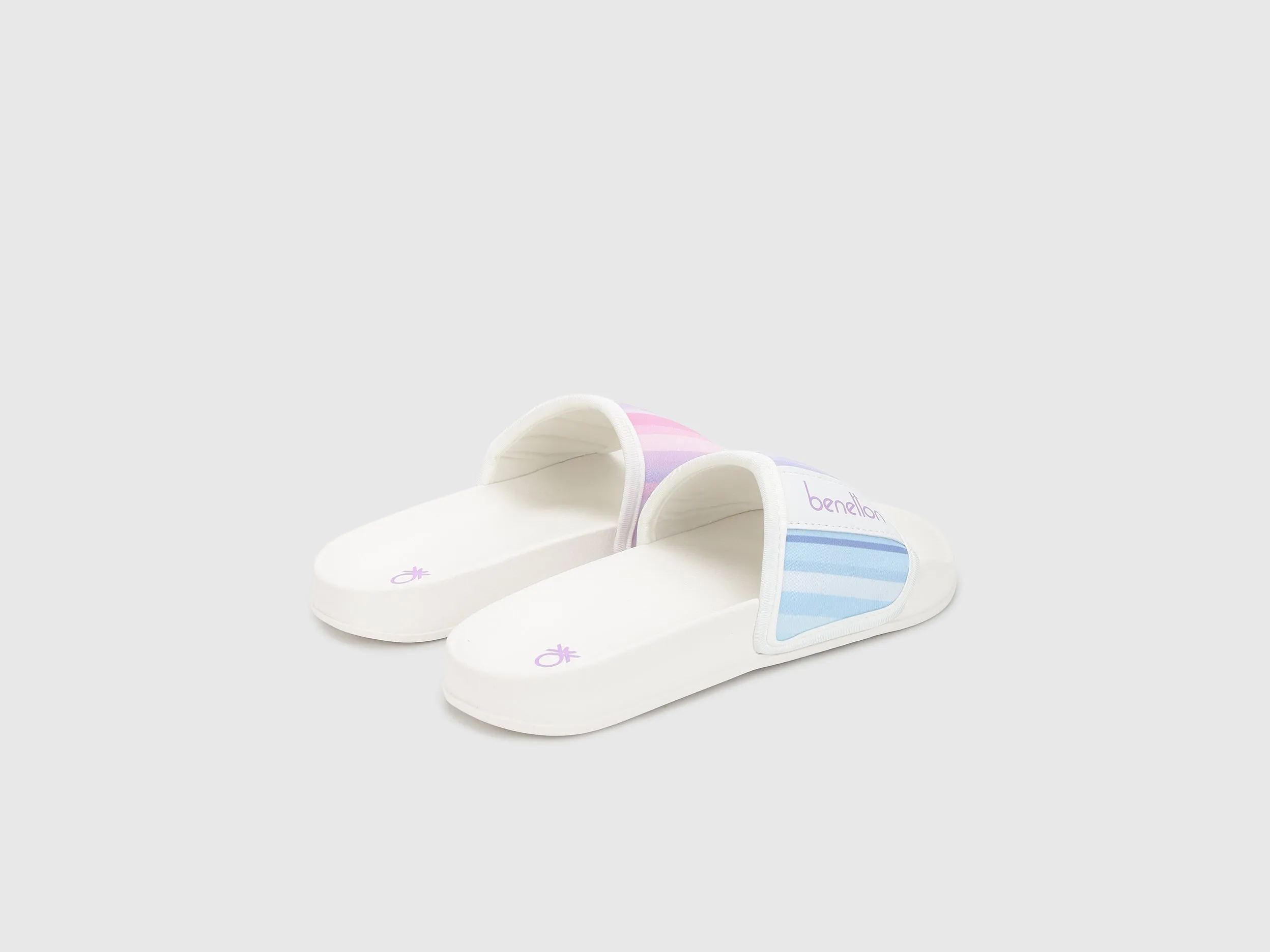 Women Striped Slip-On Sliders