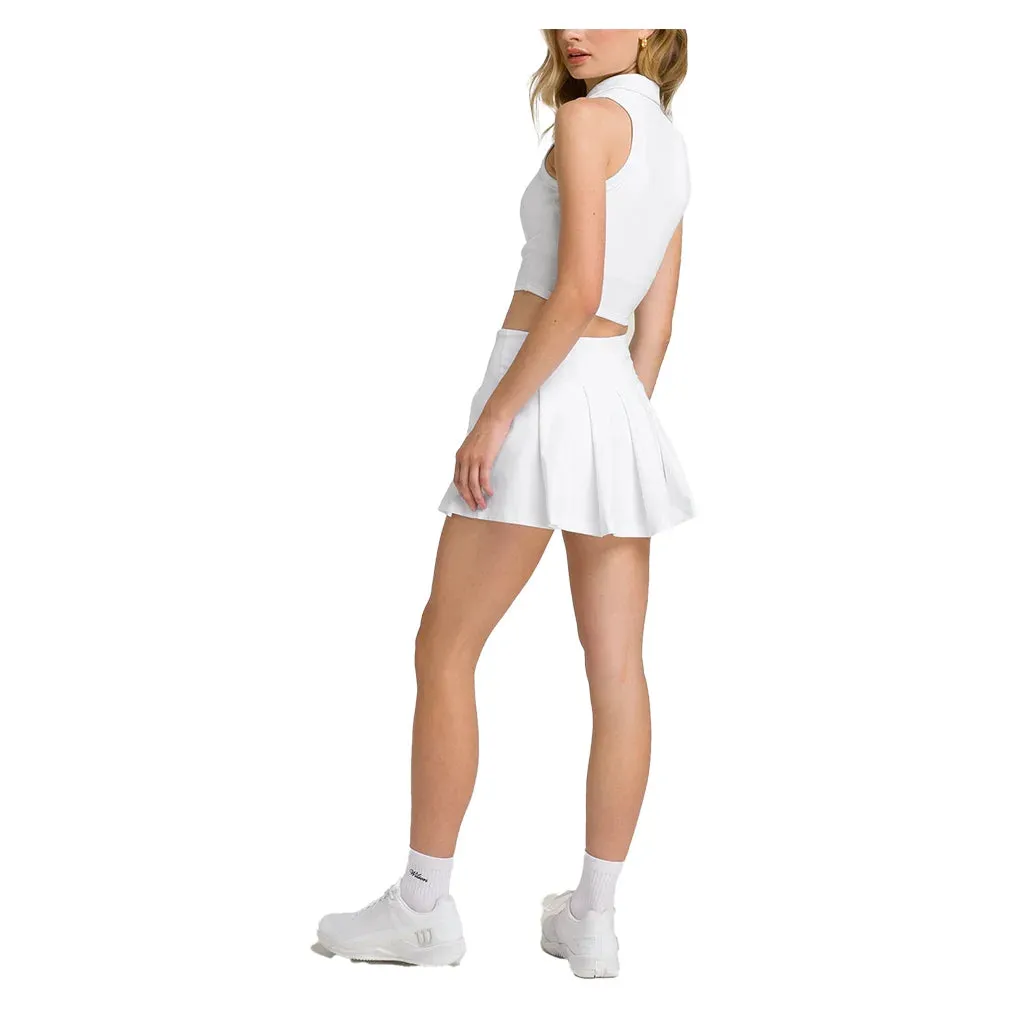 Women`s Classic Pleated Mini Tennis Skort Bright White