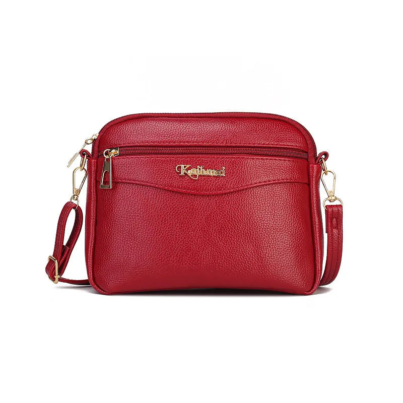 Women's Korean Running Mother Soft Leather Fashion Shoulder Bags