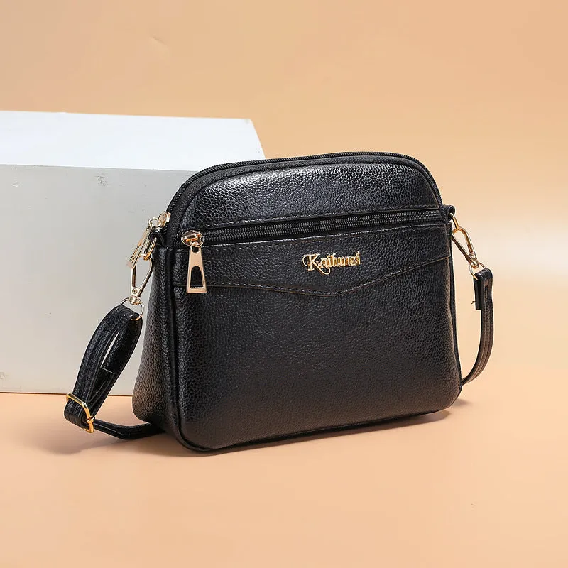 Women's Korean Running Mother Soft Leather Fashion Shoulder Bags