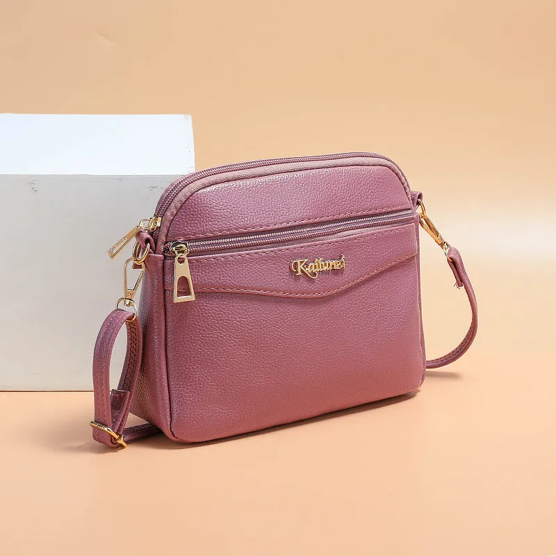 Women's Korean Running Mother Soft Leather Fashion Shoulder Bags