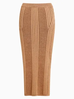 Women's Mari Pencil Midi Skirt - Tobacco Brown
