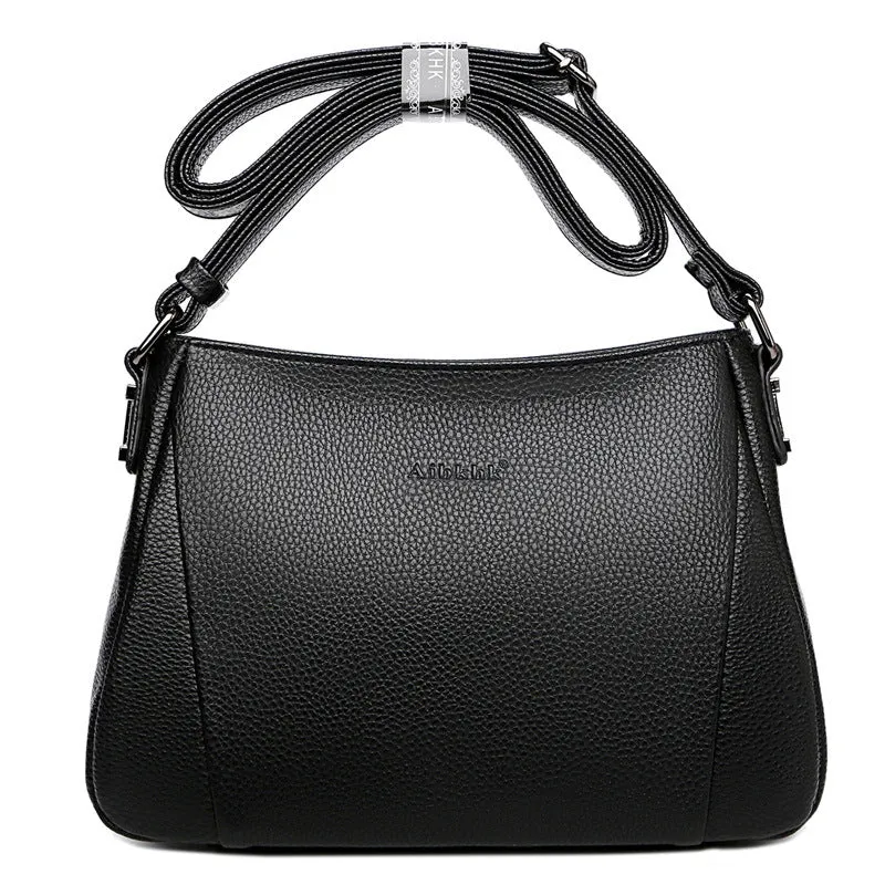 Women's Mother Simple Soft Leather For Crossbody Bags