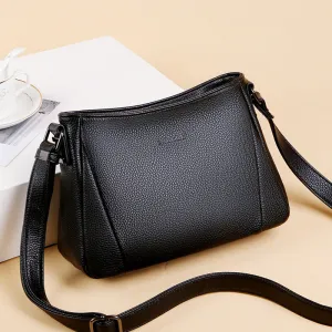 Women's Mother Simple Soft Leather For Crossbody Bags