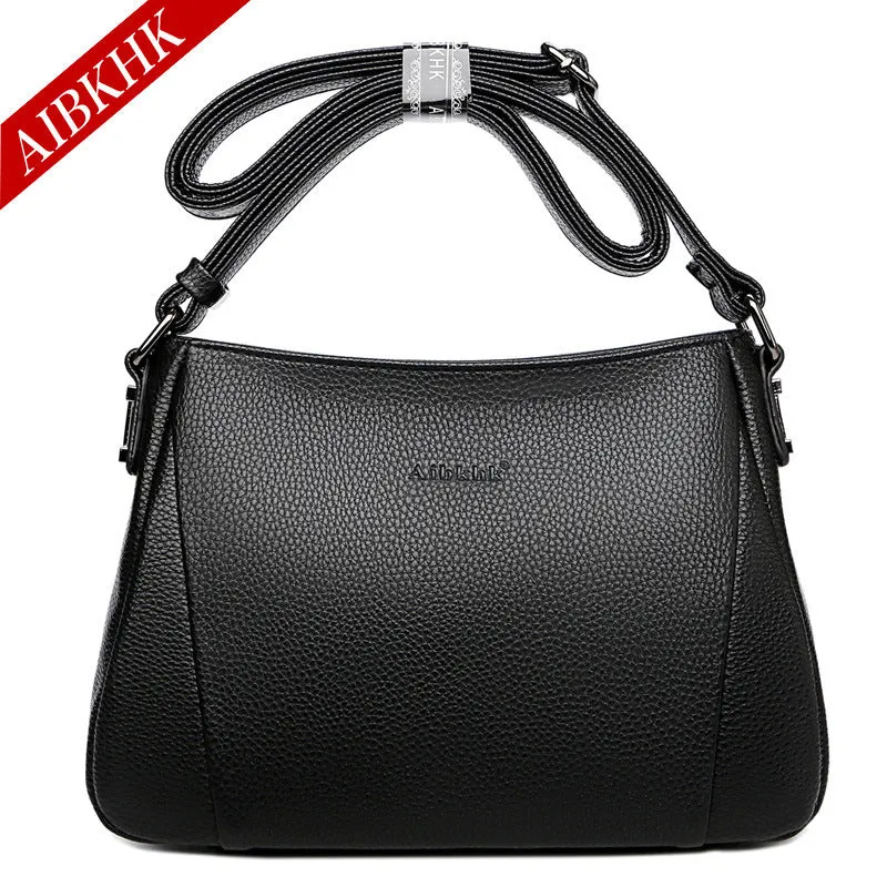Women's Mother Simple Soft Leather For Crossbody Bags