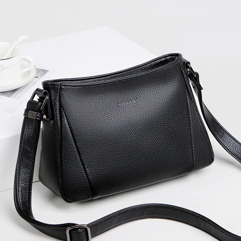 Women's Mother Simple Soft Leather For Crossbody Bags