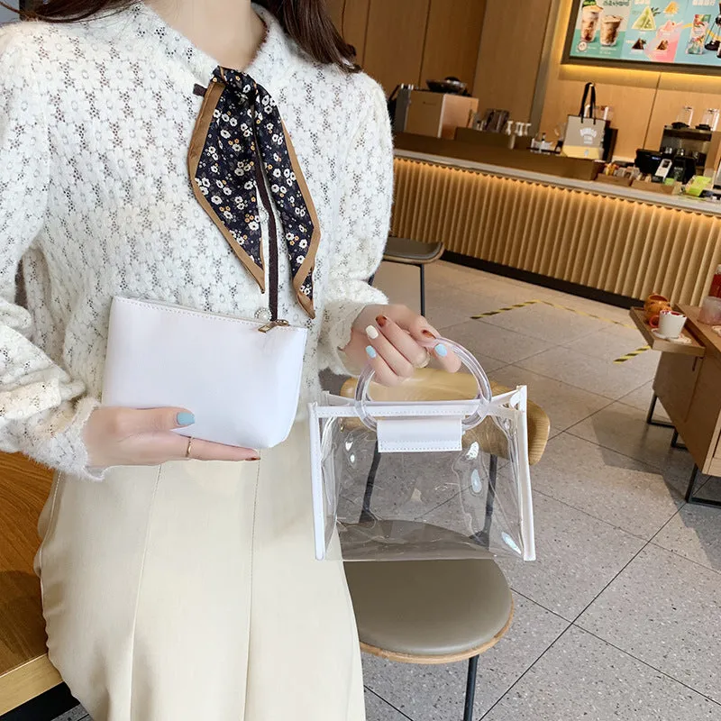 Women's Mother Two-piece Set Transparent Chain Shoulder Bags