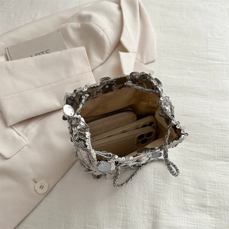 Women's Popular Sequined Design Versatile Chain Shoulder Bags