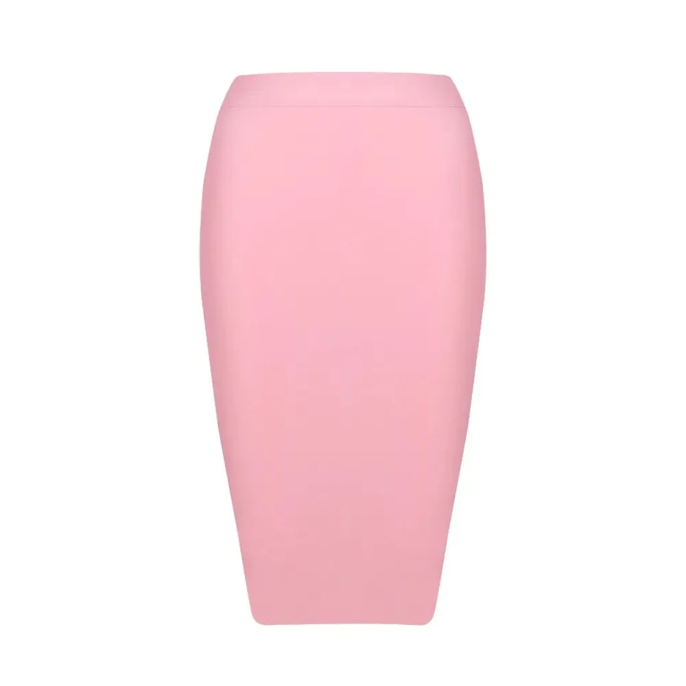 Women's Sexy Bandage Skirts Knee Length Tight Stretchy Bodycon Skirt Office Party