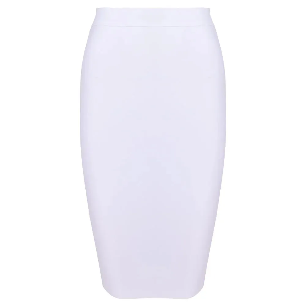 Women's Sexy Bandage Skirts Knee Length Tight Stretchy Bodycon Skirt Office Party