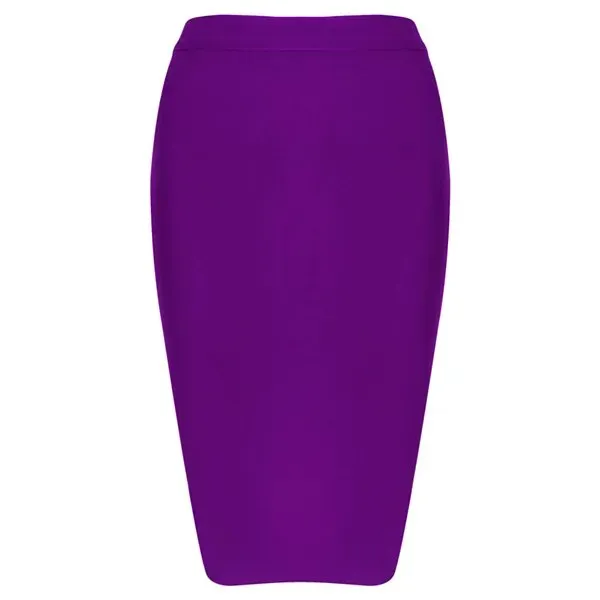Women's Sexy Bandage Skirts Knee Length Tight Stretchy Bodycon Skirt Office Party