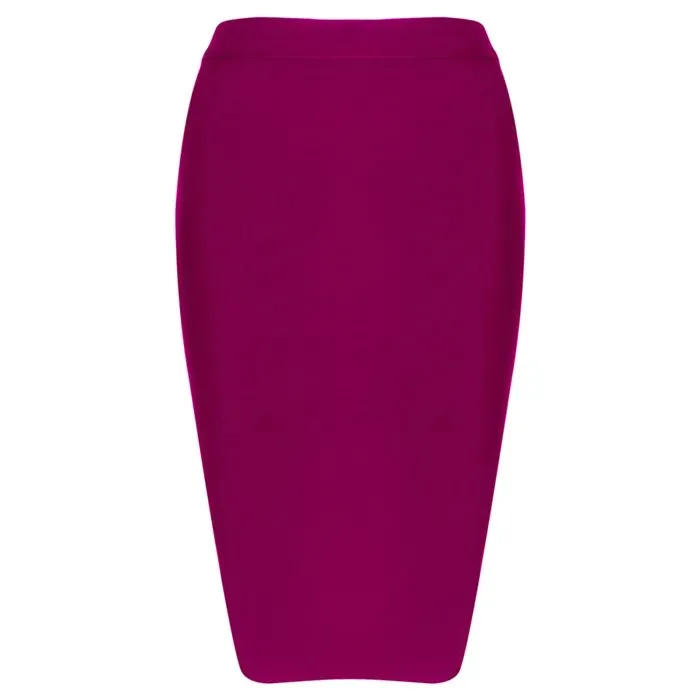 Women's Sexy Bandage Skirts Knee Length Tight Stretchy Bodycon Skirt Office Party