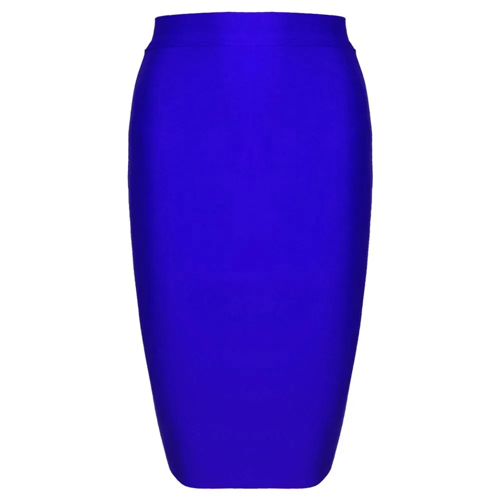 Women's Sexy Bandage Skirts Knee Length Tight Stretchy Bodycon Skirt Office Party