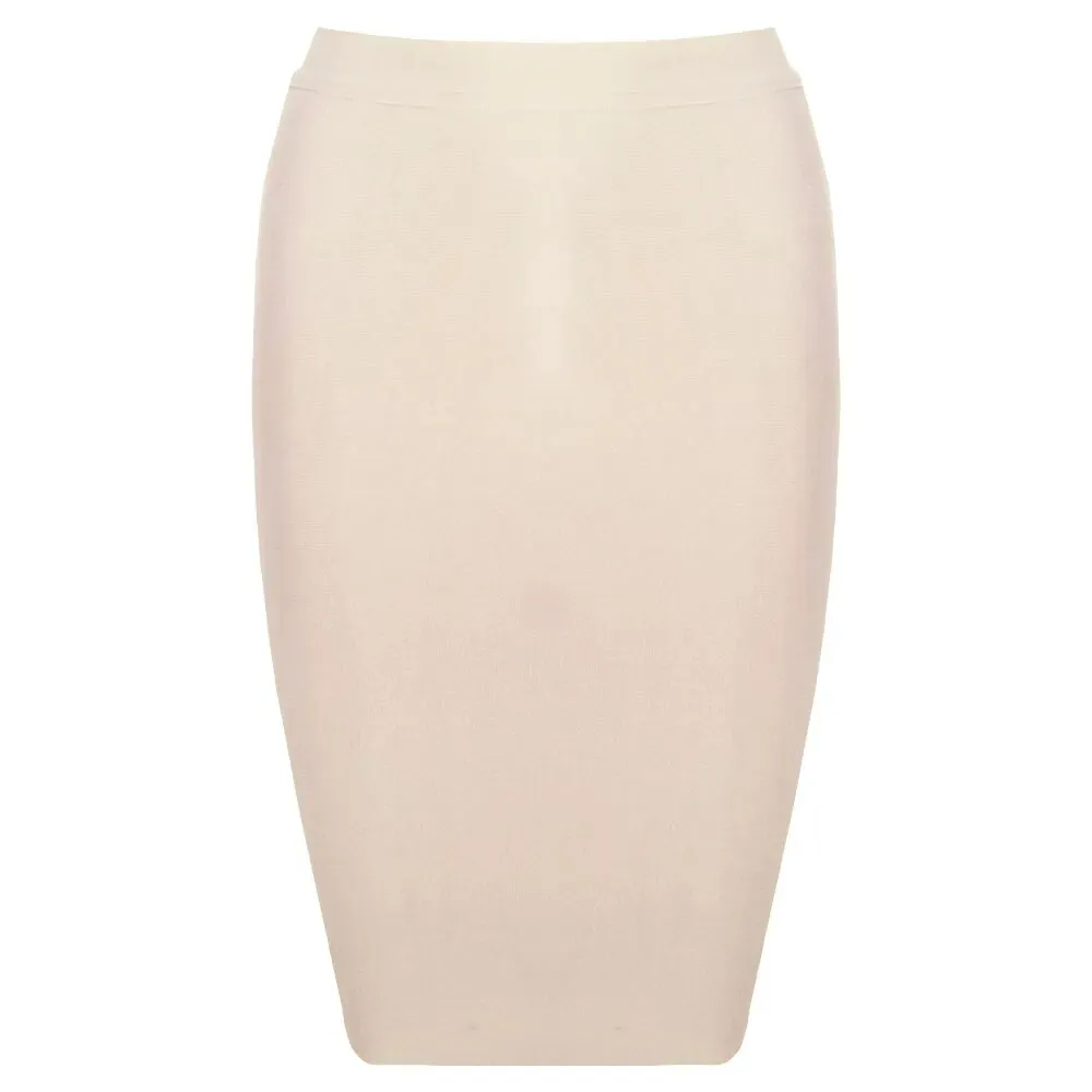 Women's Sexy Bandage Skirts Knee Length Tight Stretchy Bodycon Skirt Office Party