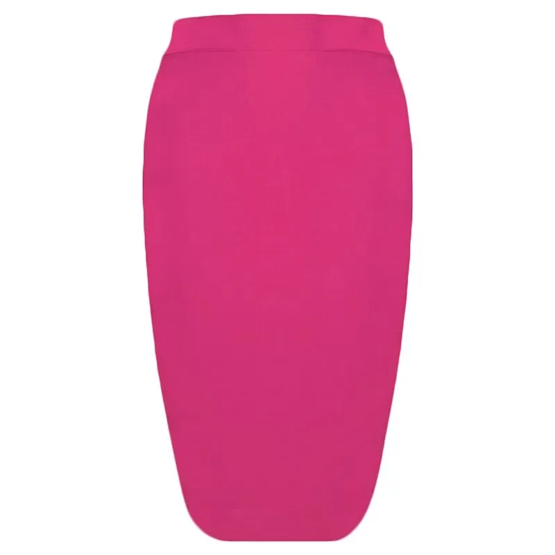 Women's Sexy Bandage Skirts Knee Length Tight Stretchy Bodycon Skirt Office Party