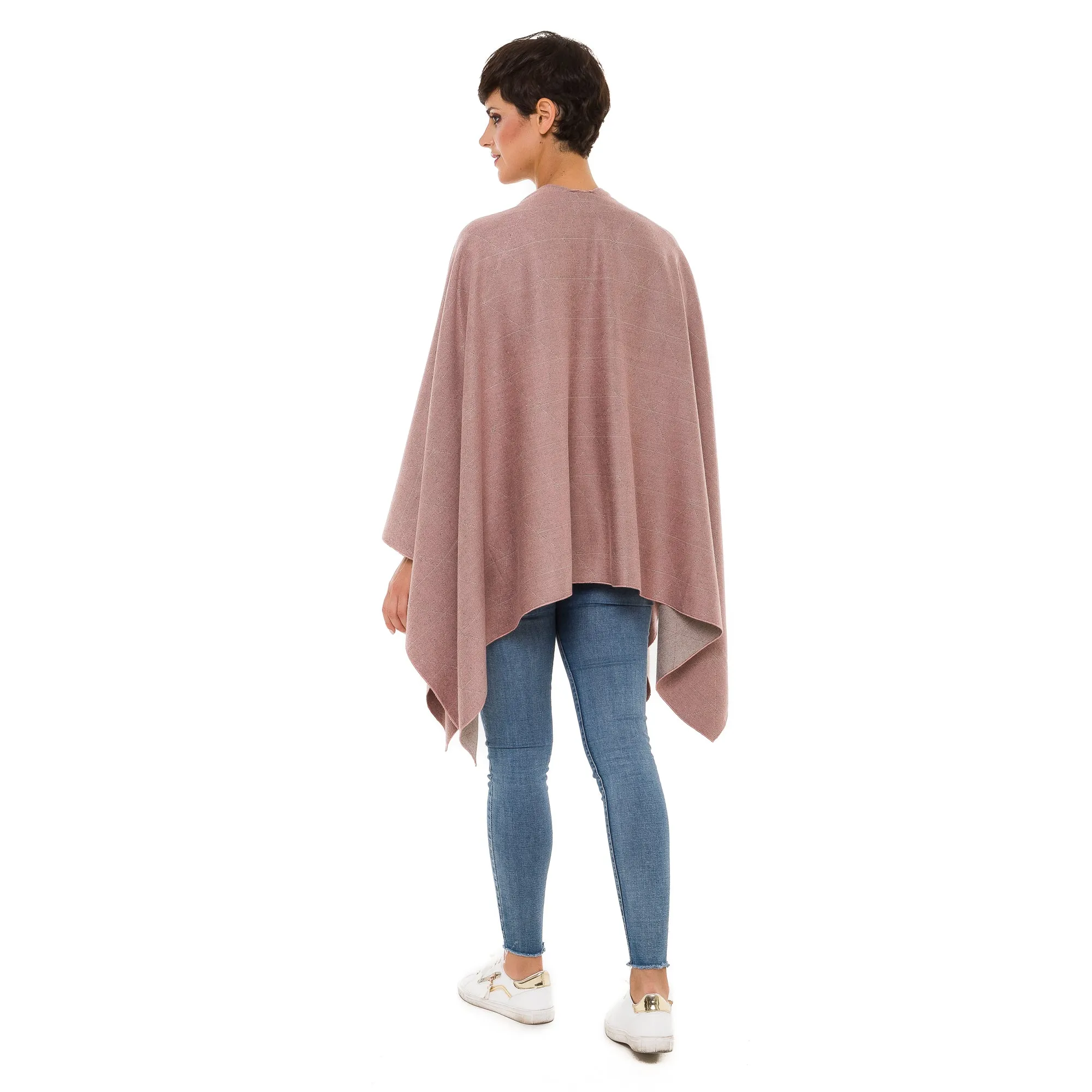 Women's Shawl Wrap Poncho Ruana Cape Cardigan Sweater Open Front (PC08-3)