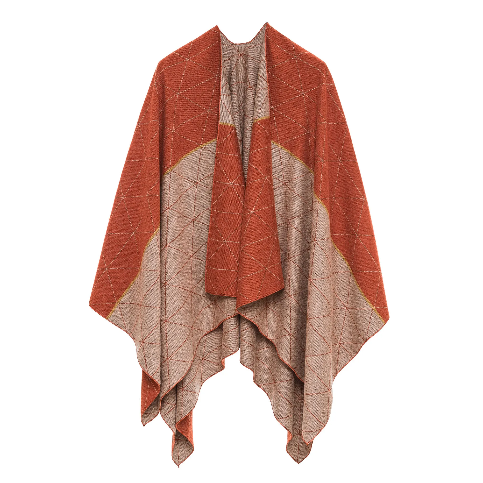Women's Shawl Wrap Poncho Ruana Cape Cardigan Sweater Open Front (PC08-9)