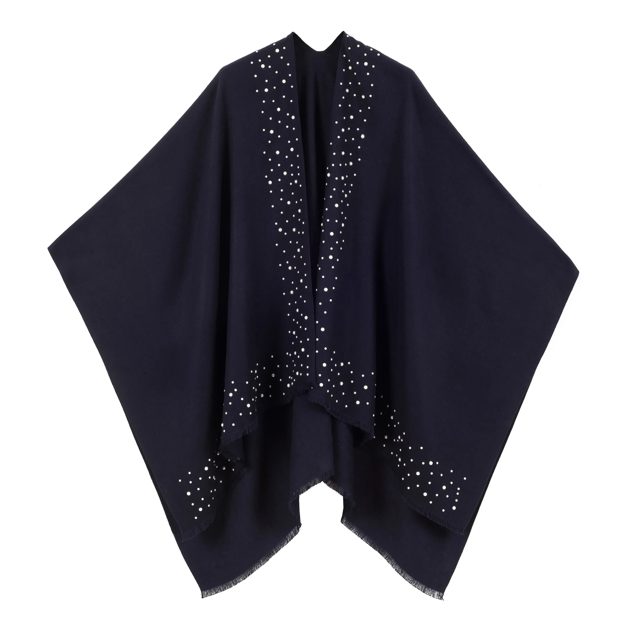 Women's Shawl Wrap Poncho Ruana Cape Cardigan Sweater Open Front (PCP-2)