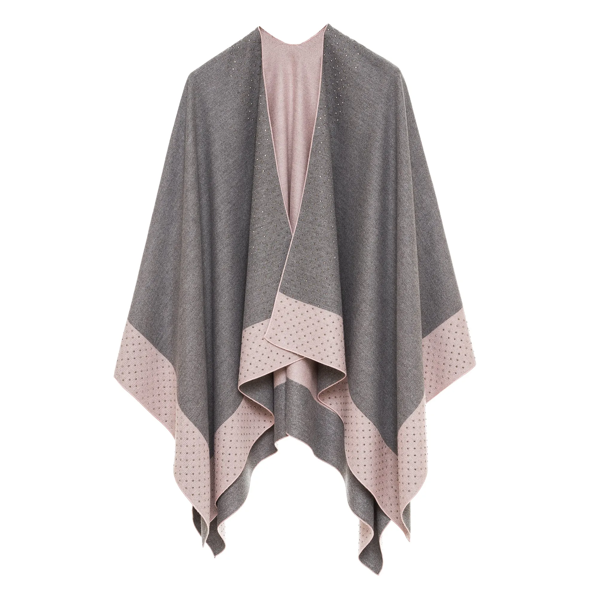 Women's Shawl Wrap Poncho Ruana Cape Cardigan Sweater Open Front (PCS-3)