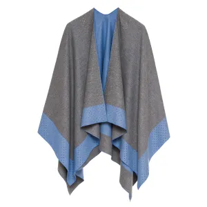 Women's Shawl Wrap Poncho Ruana Cape Cardigan Sweater Open Front (PCS-6)