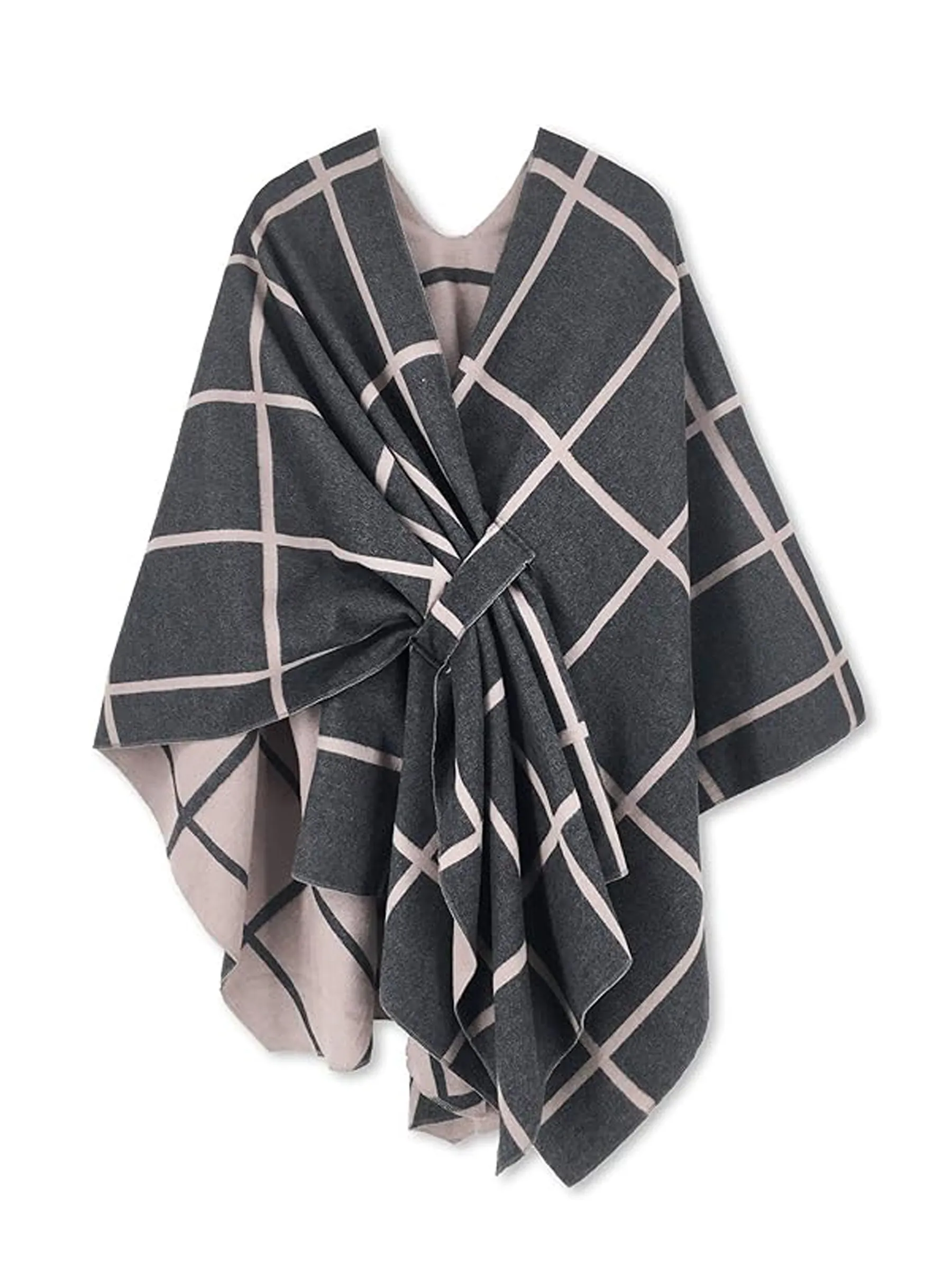Women's Shawl Wrap Poncho Ruana Cape Open Front Cardigan Shawls for Fall Winter