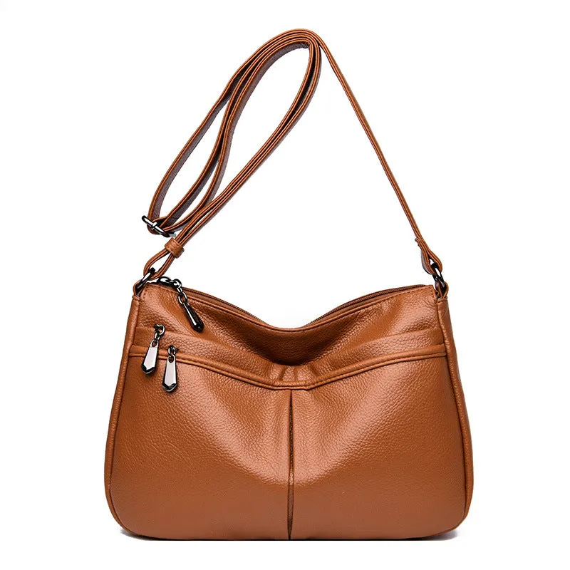 Women's Urban Simple Soft Leather Large Capacity Shoulder Bags