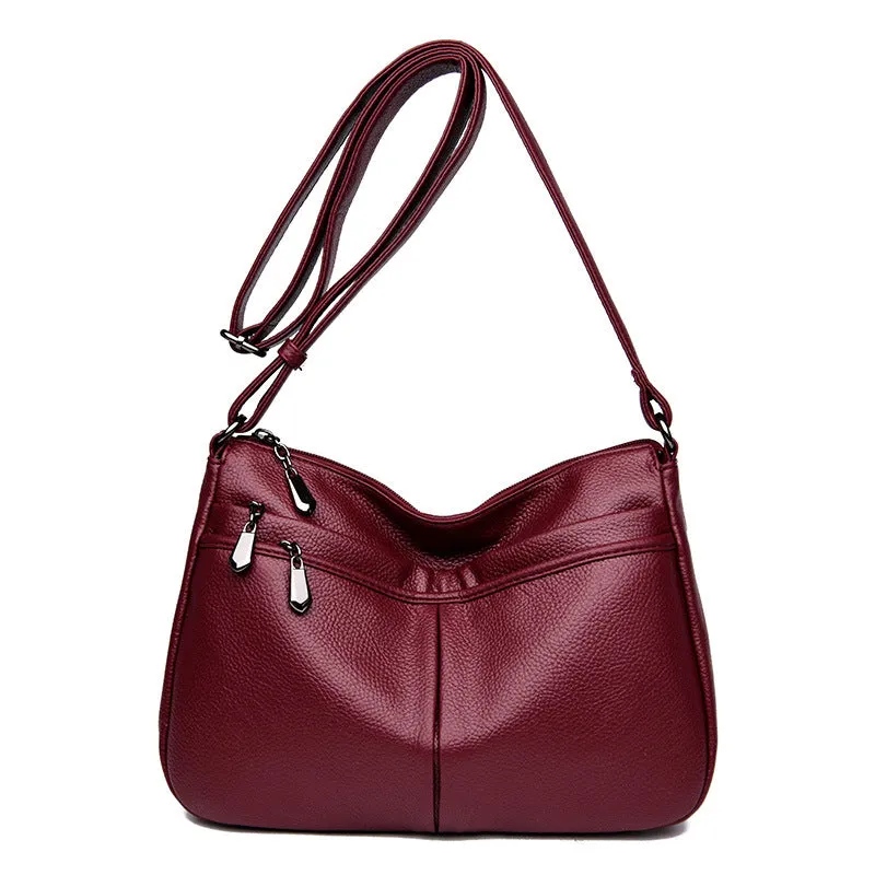Women's Urban Simple Soft Leather Large Capacity Shoulder Bags