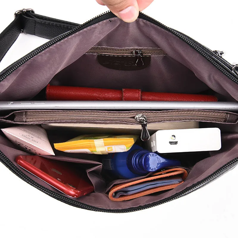 Women's Urban Simple Soft Leather Large Capacity Shoulder Bags
